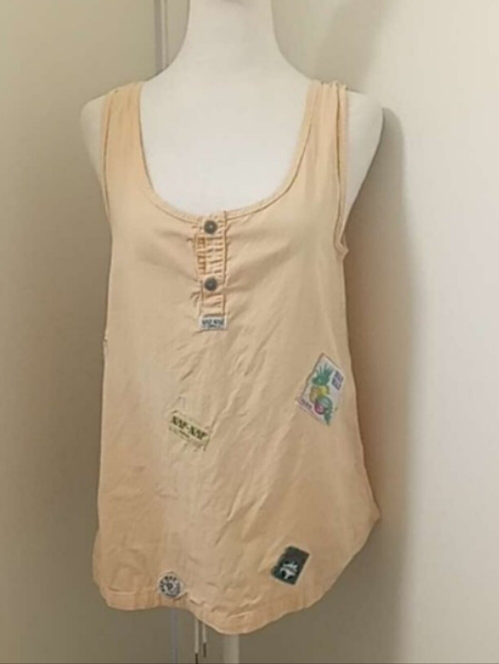 Vintage 1980s 1990s Naf Naf Patch Tank Top